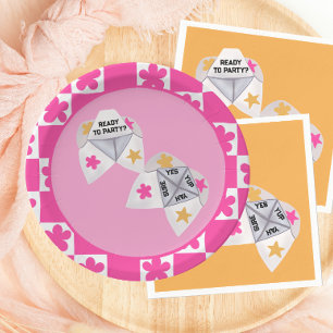 90’s Cootie Catcher Preppy Party Paper Plate