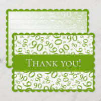 90 "Thank you!" Green and White Number Pattern