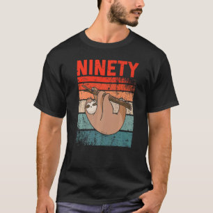 90 Year Old 90th Birthday Sloth Party Man Woman T-Shirt