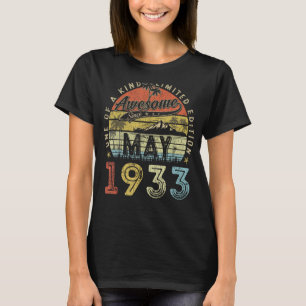 90 Year Old Awesome Since May 1933 90th Birthday T-Shirt
