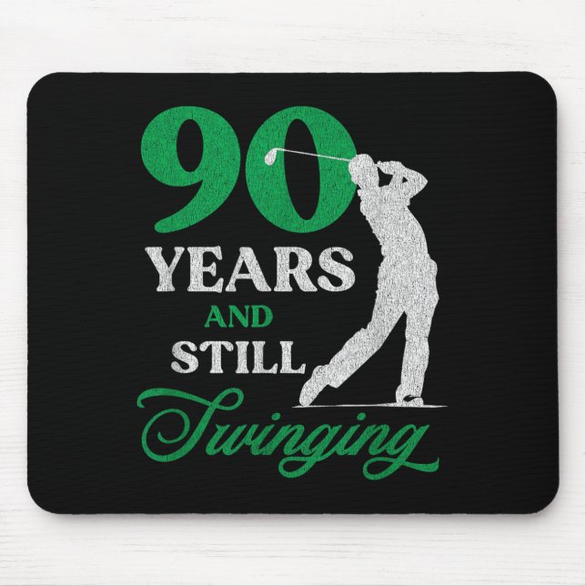 90 Year Old Golfer_ Golfing Quote Golf 90th Mouse Pad (Front)