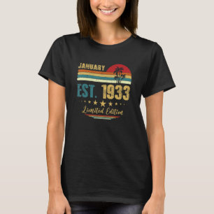 90 Year Old January 1933 90th Birthday T-Shirt