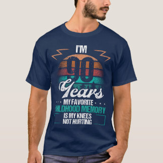 90 Year Old Knee Injury Humor Funny Birthday Idea T-Shirt