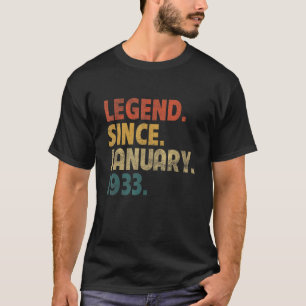 90 Year Old Legend Since January 1933 90th Birthd T-Shirt