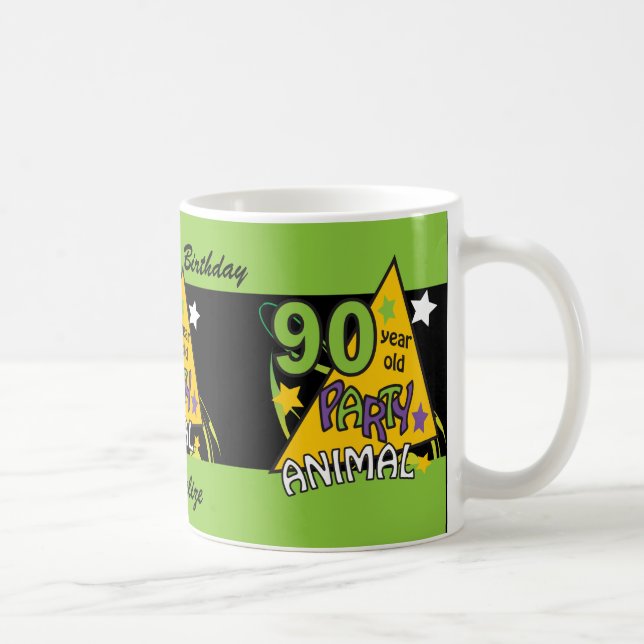 90 Year Old Party Animal | 90th Birthday Coffee Mug (Right)