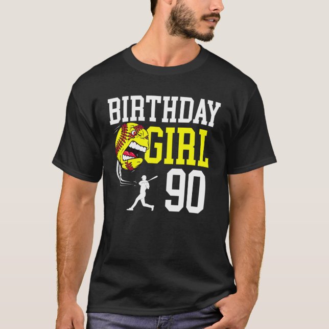 90 Year Old Softball Birthday Party 90th Birthday  T-Shirt (Front)