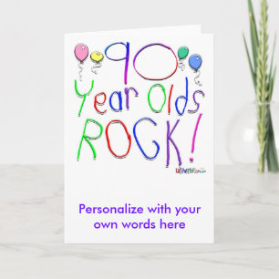 90 Year Olds Rock ! Card