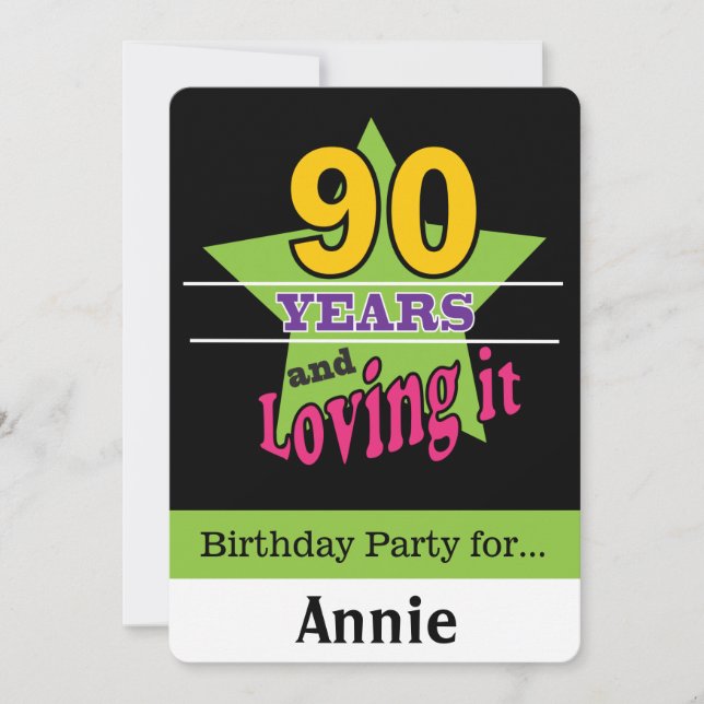90 Years and Loving It Invitation (Front)