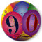 90 years!  Birthday balloon button - Customised