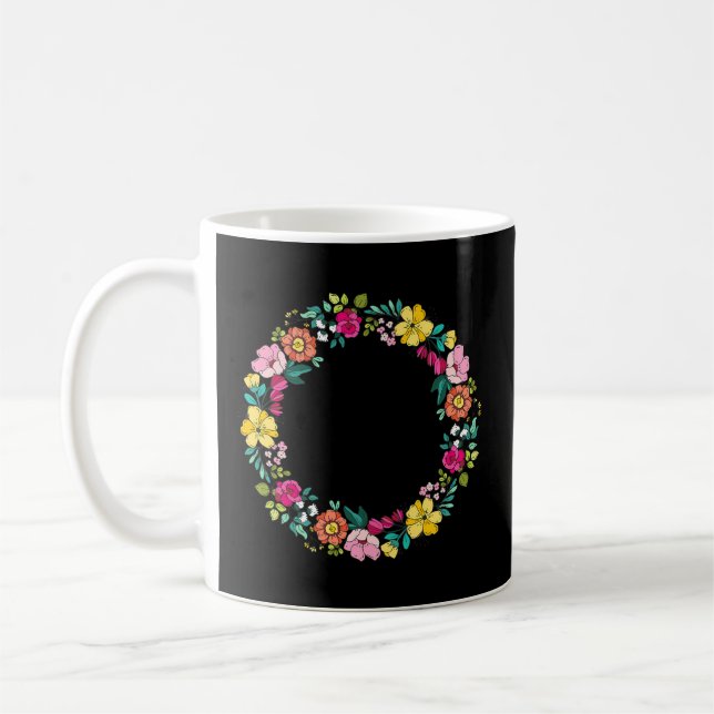 90 Years Loved 90 Floral 90Th Coffee Mug (Left)