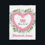 90 Years Loved 90th Birthday Blanket<br><div class="desc">Delight a special lady on her 90th birthday with this gorgeous 90 Years Loved blanket.  Personalise with her name or another message.  Perfect 90th birthday gift for the woman who has everything!  The smallest size is great for a wheelchair lap blanket.</div>