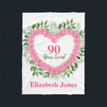 90 Years Loved 90th Birthday Blanket<br><div class="desc">Delight a special lady on her 90th birthday with this gorgeous 90 Years Loved blanket.  Personalise with her name or another message.  Perfect 90th birthday gift for the woman who has everything!  The smallest size is great for a wheelchair lap blanket.</div>