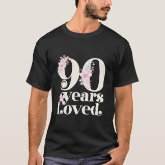 90 Years Loved Grandma 90Th Birthday Party 90 Year T-Shirt