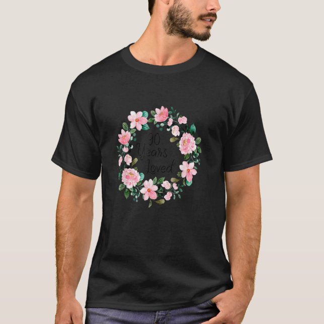 90 Years Loved Mother Women 90 Years Old Floral Bi T-Shirt (Front)