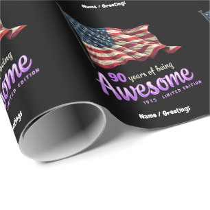 90 Years of Being Awesome 1935 Vintage Edition Wrapping Paper