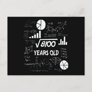 90 Years Old Bday Math Teacher 90th Birthday Gift Postcard