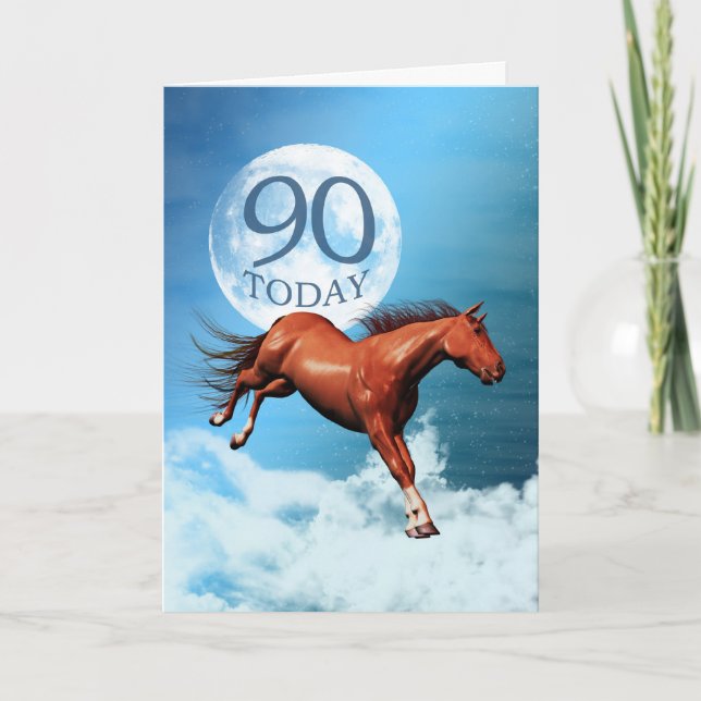 90 years old birthday card with spirit horse (Front)