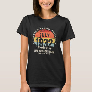 90 Years Old July 1932 90th Birthday 3 T-Shirt