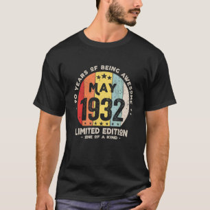 90 Years Old May 1932 90th Birthday T-Shirt