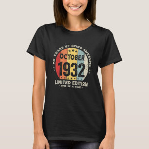 90 Years Old October 1932   90th Birthday T-Shirt