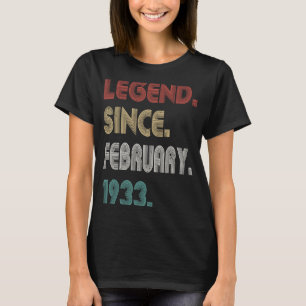 90 Years Old Vintage Legend Since February 1933 90 T-Shirt