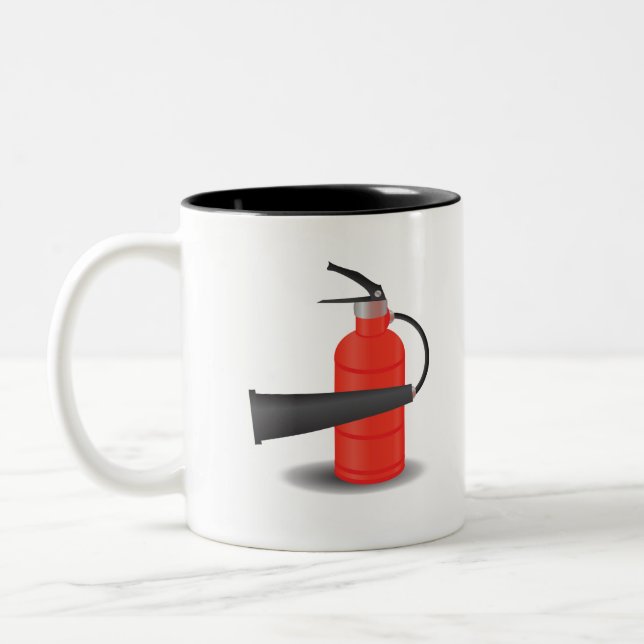 90Fire Extinguisher_rasterized Two-Tone Coffee Mug (Left)