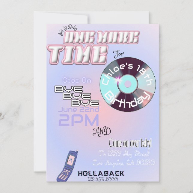 90s/2k Pop Birthday Invitation (Front)