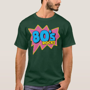 90s 80s Rocks Neon Rubic Cube Cassetteape retro T-Shirt