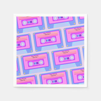 90s 80s Vaporwave Aesthetic Happy Birthday Napkin