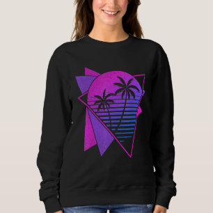 90s Aesthetic Retro 80s Art Tropical Sunset Palms  Sweatshirt