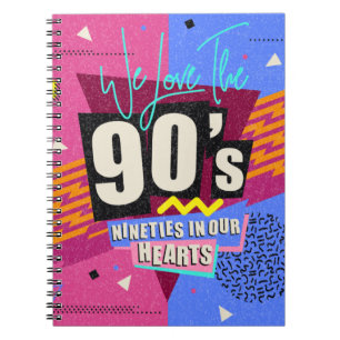 90s and 80s poster. We Love The 90's. Retro style  Notebook