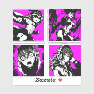 90s Anime Girls in Purple Aesthetic