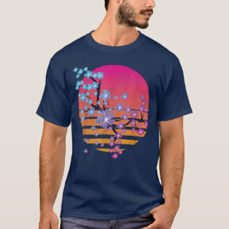 90s Art Pretty Flower Japan Sakura Vaporwave Cherr T-Shirt