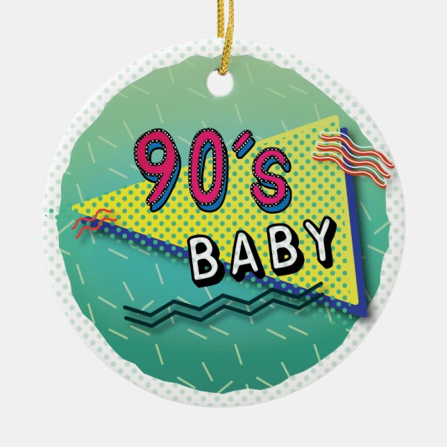 90's Baby Pattern Ornament (Front)