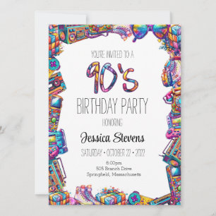 90's Birthday Invitation