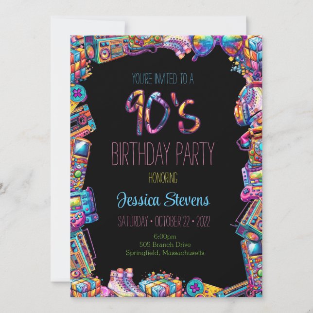 90's Birthday Invitation (Front)