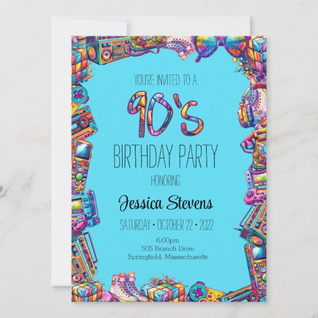 90's Birthday Invitation (Front)