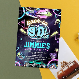 90s Birthday Party Editable Invitation
