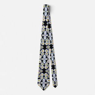90s black daisy mens neck tie
