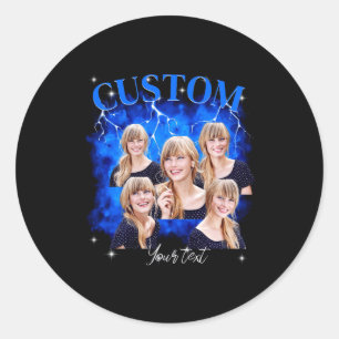 90s Bootleg Rap Tee Photo  Classic Round Sticker