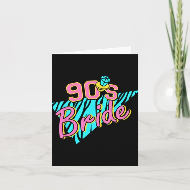 90s Bride Bridesmaid Retro Matching Bachelorette P Card (Front)