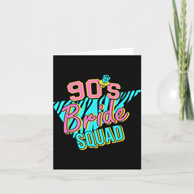 90s Bride Squad Bridesmaid Retro Matching Bachelor Card (Front)