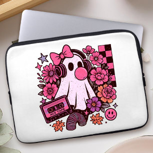 90s Bubblegum Aesthetic Retro Ghost Girl Halloween Laptop Sleeve