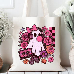 90s Bubblegum Aesthetic Retro Ghost Girl Halloween Tote Bag