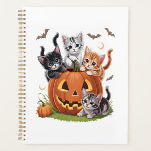90s Cat Pumpkin Halloween Floral Spooky Season Planner