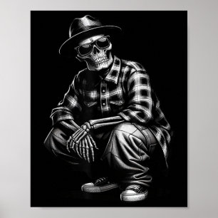 90s Cholo Chicano Homie Cool Mexican Gangster Skel Poster