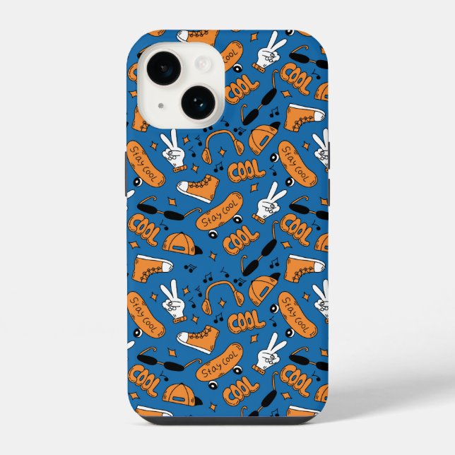 90s Doodle Pattern iPhone Case (Back)