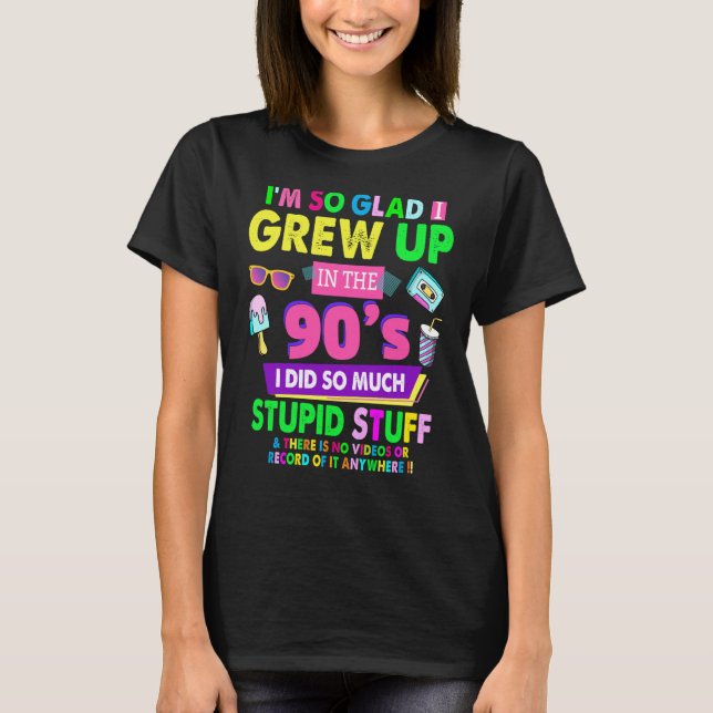 90s For Women Rave Outfit & 90s Festival Costume T-Shirt (Front)