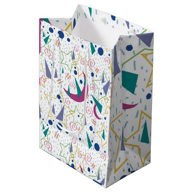 90s Galaxy Arcade- White Medium Gift Bag (Front Angled)