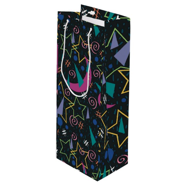 90s Galaxy Arcade Wine Gift Bag (Front Angled)